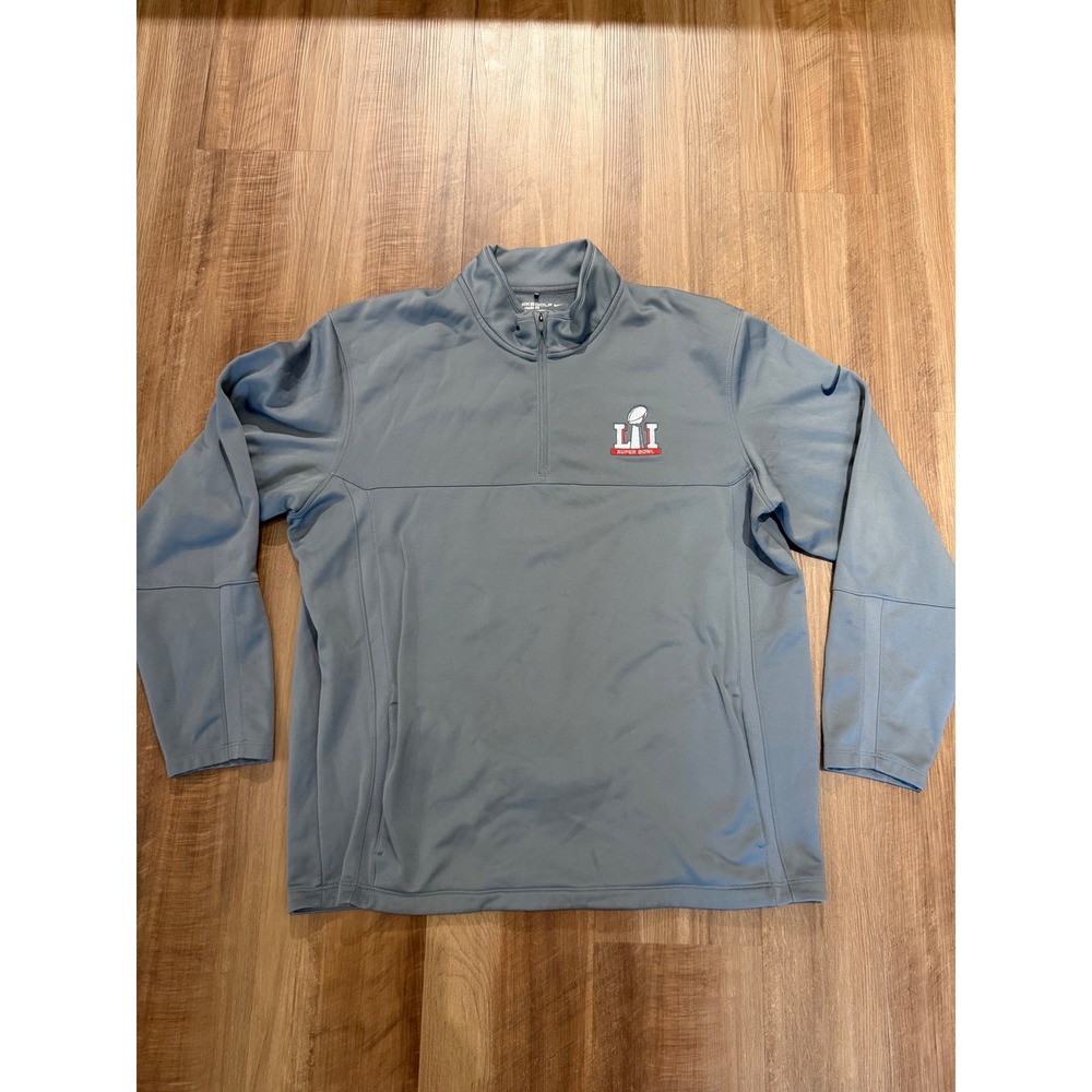 Nike Golf Pullover Mens XL Gray Super Bowl LI Quarter Zip Therma-FIT 686085-065